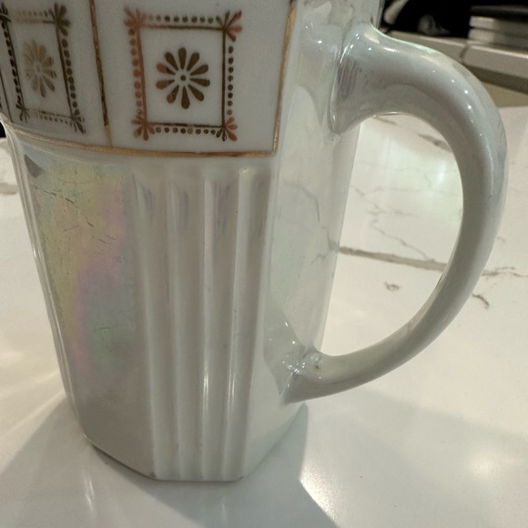 VTG ZPF Germany  Numbered Iridescent Floral Pattern Milk/Creamer Container - Picture 3 of 6